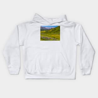 Summer with lupines in the mountains Kids Hoodie